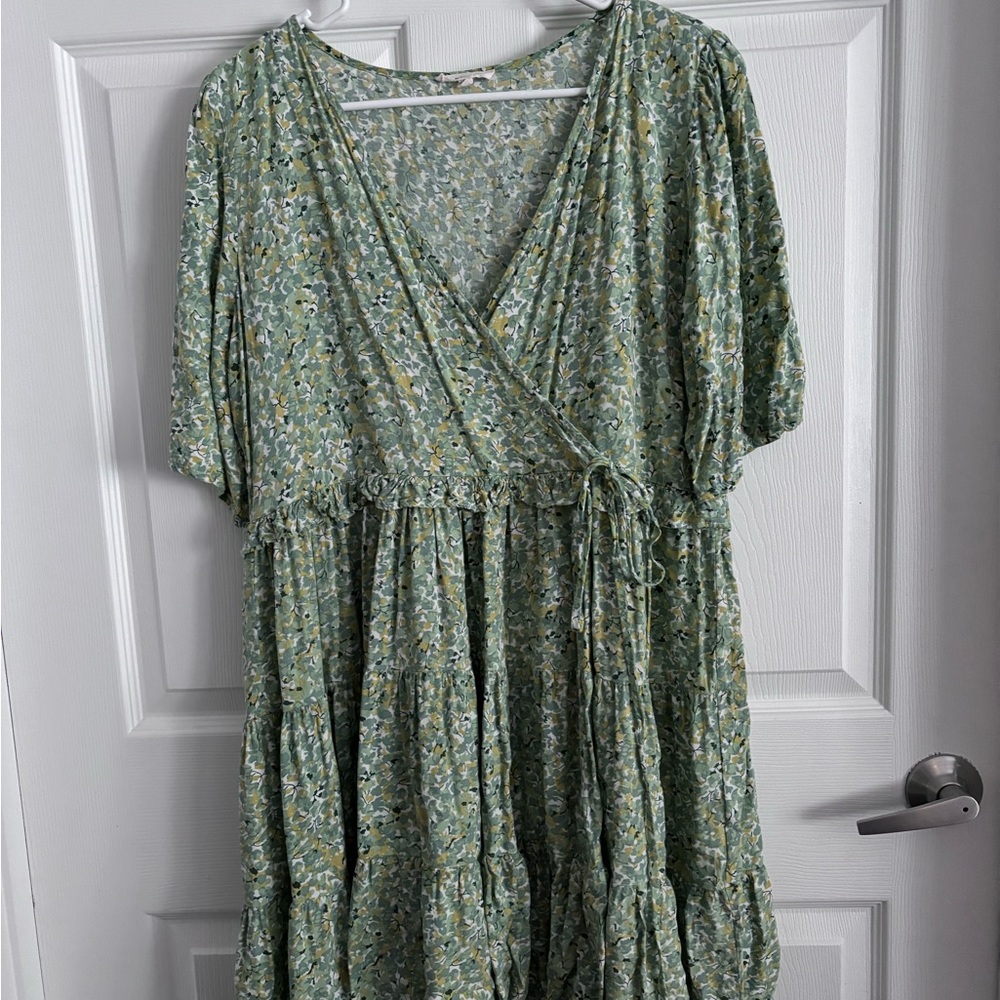Green & yellow flower dress by easel